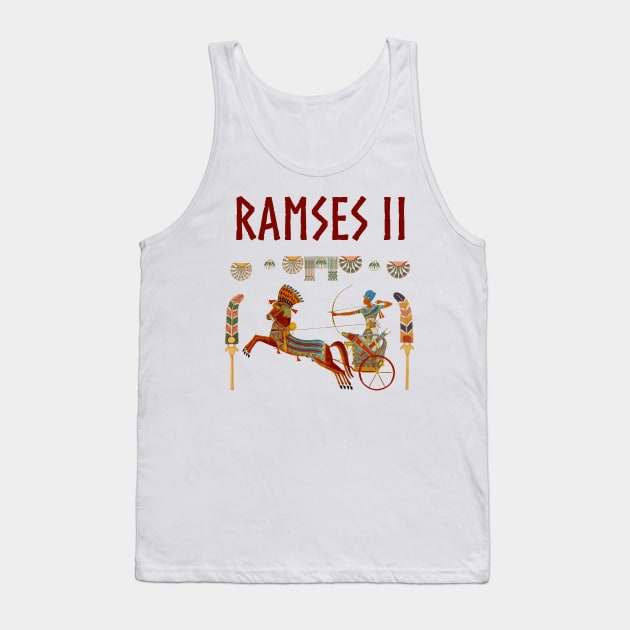 Pharaoh Ramses II Chariot Ancient Egypt Tank Top by AgemaApparel